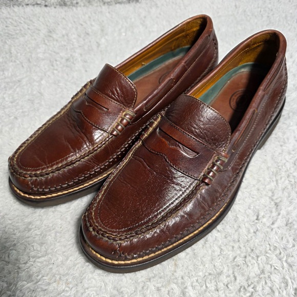 H.S. Trask Leather Penny Loafer Shoes Deep Brown Gumlite Mens 10M EXCELLENT COND